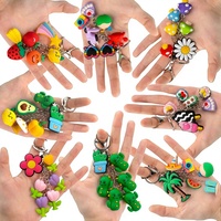 Promotion : Porte-clés à perles en forme de plantes et de fleurs, breloques en caoutchouc en forme de fruits, cadeaux souvenirs pour sorties, voyages, amis et famille