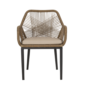 Sillas de Jardín Modernas de Mimbre - Muebles de Comedor con Estructura de Aluminio Ecológica y Duradera, Patas Cónicas y Diseño en Relieve - Product Image 1