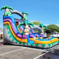 Toboggan aquatique gonflable commercial double piste pour enfants, en PVC, utilisation intérieure/extérieure, certifié CE, garantie 3 ans, Max