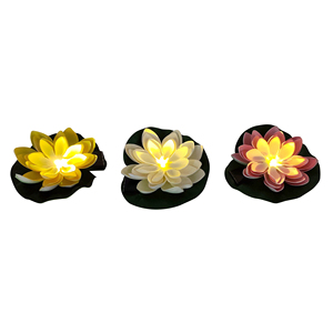 أدى الدافئة الأبيض الاصطناعي العائمة أضواء بركة زهرة الشمسية لوتس على ورقة بركة ضوء مصباح الأزهار - Product Image 2