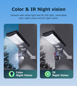 Luz de Rua Solar 100W com Câmera de Segurança Integrada Wi-Fi Sem Fio Visão Noturna AI à Prova d'Água Lente Dupla APP V380/V380pro 1 Ano - Product Image 6