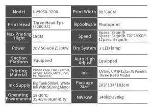 Imprimante UV à plat UV9060 pour impression UV DTF et impression UV à feuille avec 3 têtes I3200-U1 - Product Image 3