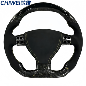 Adecuado para Volkswagen R36 <span class=keywords><strong>GTI</strong></span> <span class=keywords><strong>Golf</strong></span> <span class=keywords><strong>5</strong></span> MK5Passat B6 <span class=keywords><strong>Volante</strong></span> con luces LED de diodo emisor de luz de carbono forjado - Product Image 1