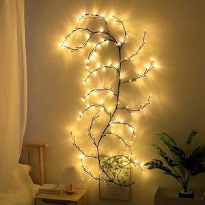 Tsinye Takken Lichten Boom Met Afgelegen 144 Leds Sprookjesachtige Verlichting Voor Kerst Slaapkamer Deur Wanddecoratie 4.3 M Binnen Warm Licht - Product Image 4