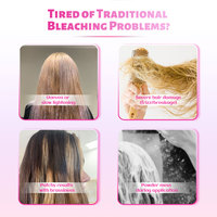 Poudre décolorante ultra blonde sans formaldéhyde BREMOD avec logo personnalisé, enrichie en kératine, éclaircissant capillaire professionnel pour usage en salon