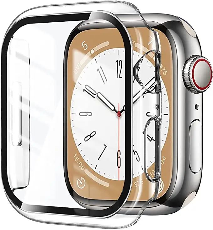 Nieuwe Pc Frame Horloge Case Glas Screen Protector Voor Apple Horloge Serie 8 Ultra Protector Cover 49Mm 45Mm 41Mm Bumper Case