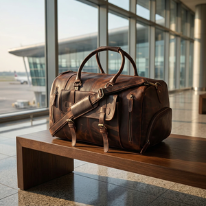 Sac de voyage en cuir véritable Crazy Horse de taille personnalisable Rub International - Sac de voyage léger et portable pour toutes les saisons - Product Image 2