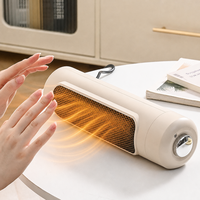 Chauffage de bureau portable 800W, mini-radiateur électrique silencieux et compact avec protection anti-renversement pour bureau