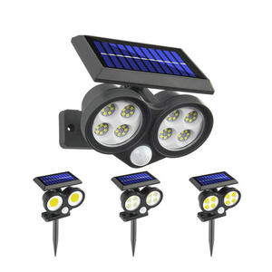48 lampes solaires d'extérieur à <span class=keywords><strong>LED</strong></span>, éclairage à deux têtes, lampe de sol pour pelouse, capteur de mouvement PIR, projecteurs paysagers, lampes d'extérieur pour jardin - Product Image 1