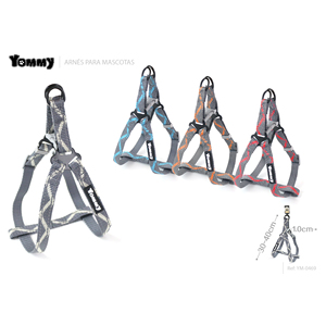 Imbracatura per cani Yommy regolabile 20-35 cm blu grigio con fibbia in metallo - Product Image 2