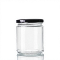 Pot en verre transparent à large ouverture pour la mise en conserve des aliments avec couvercle 120ml 200ml 250ml 375ml 500ml 1000ml Contenant de stockage