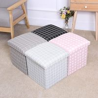 30*30*30cm Usine Design Personnalisé Motif Imprimé Rayé à Carreaux Salon Tissu de Luxe Usage Domestique Banc de Rangement Tabouret