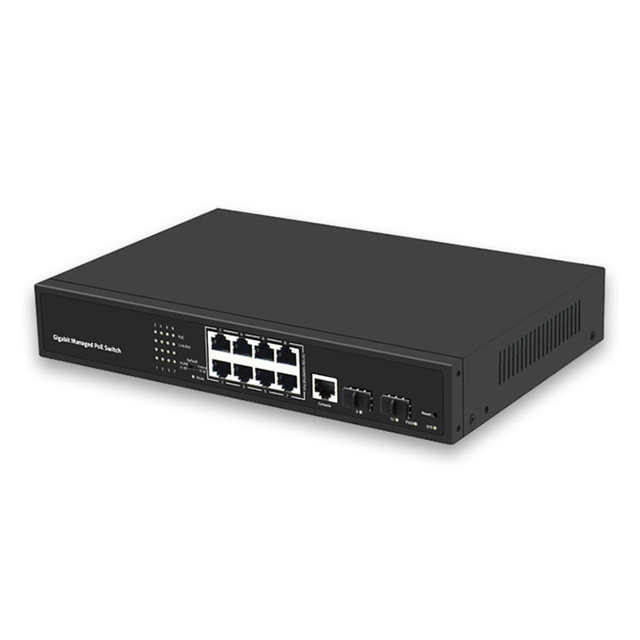 8 Port L2 Managed Ethernet PoE Switch 48V Gigabit 802.3af/at 150W SNMP QoS Smart Managed PoE+ Switch