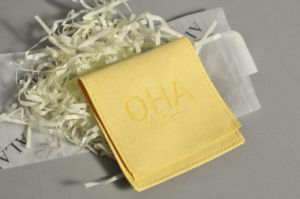 Không có logo ngăn kéo trường hợp hộp đồ trang sức da lộn Pouch Raffia chèn Vòng Sticker mô giấy trắng - Product Image 2