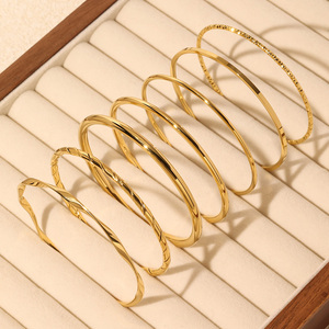 Bracelets en acier inoxydable pour femmes, plaqués or 18 carats, avec zircone cubique, design tendance, dernier cri, sans ternissement, pour cadeaux - Product Image 2