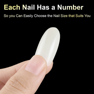 120 faux ongles blancs français à couverture complète en ABS, longs, avec colle, vente directe usine, kit de manucure à presser - Product Image 3