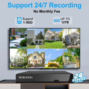 Xcreation Tuya 8CH 4MP/8MP POE NVR Kit de caméra de sécurité Smart Life HDD Réseau de données Enregistreur vidéo Connexion Audio bidirectionnel - Product Image 3