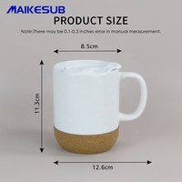 Tasse à café en céramique avec couvercle et base en liège tasse à café en céramique avec fond en liège isolé couvercle