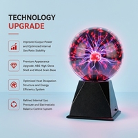 Boule de plasma sphérique sensible au toucher, lampe à plasma statique personnalisable pour fête à thème, Noël, vacances