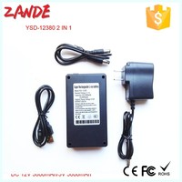 Batterie Li-ion rechargeable 2 en 1 Super Mini YSD-12380 noire 12V 3800mAh et 5V 6800mAh pour caméra de vidéosurveillance