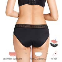 Vente en gros de culottes blanches personnalisées à 4 couches sous-vêtements menstruels étanches pour incontinence grande taille brodés au quotidien