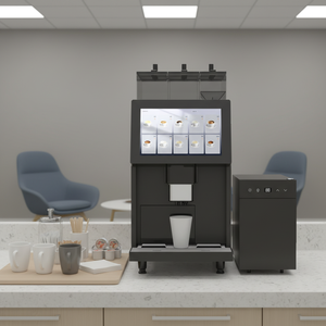 Machine à café à grains à double réservoir : sélection de deux saveurs, réfrigérateur à lait intégré et auto-nettoyage - Product Image 1