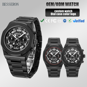 Montre-bracelet chronographe à quartz en acier inoxydable avec fermoir papillon simple pour une fonction d'étanchéité quotidienne 5ATM - Product Image 3
