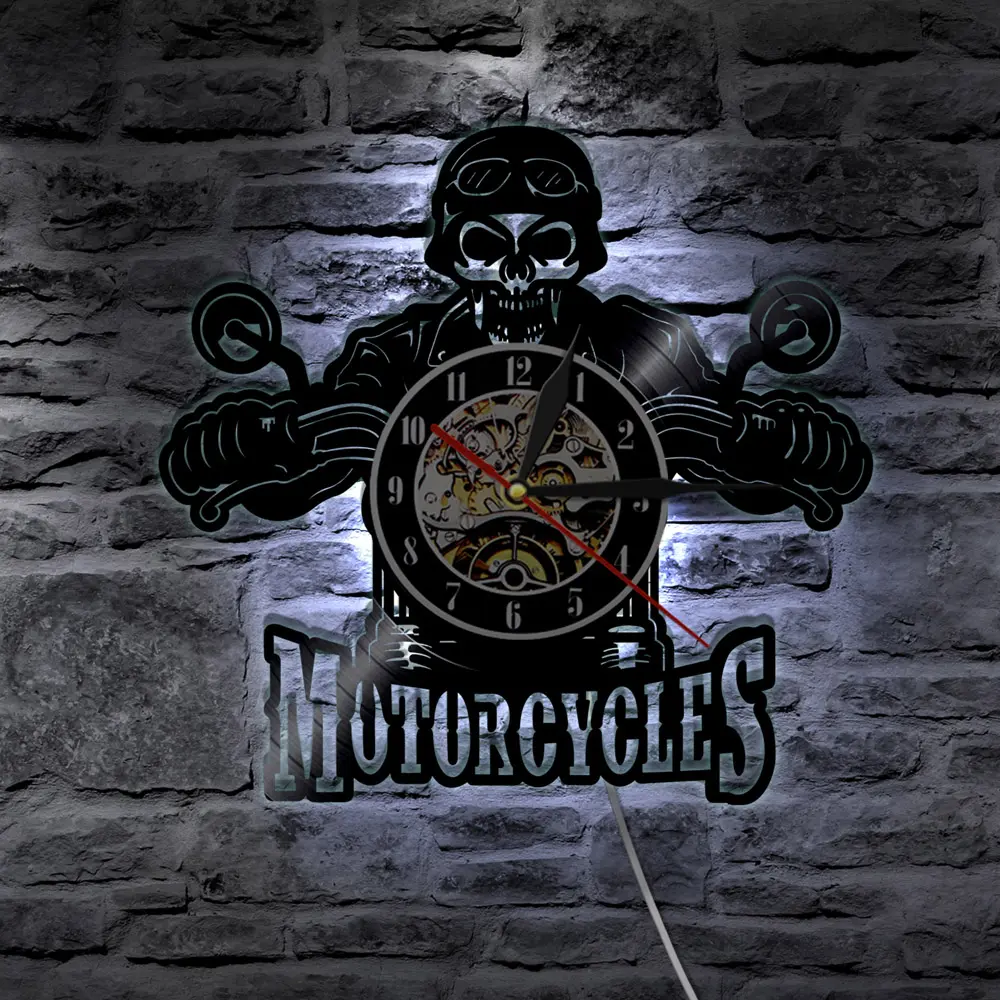 Motorcycles Vinyl Record Clock Home Decorative Wall Watches