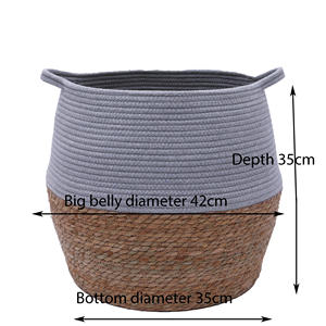 Panier de rangement pliable en corde et coton, nouveau, extra large, respectueux de l'environnement, boîte de rangement tissée, jouets à linge et articles divers, pièces - Product Image 6