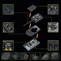 Bloques de Construcción Militares de la Segunda Guerra Mundial 1/28 Jagdpanzer TIGER/P, Set de Bloques de Construcción del Tanque Pesado Ferdinand de la Segunda Guerra Mundial, Juguetes de Ladrillos para Niños, Regalos para Niños
