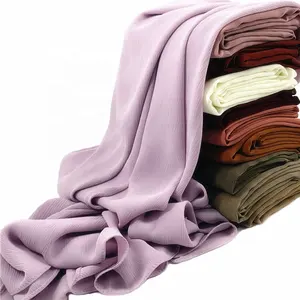 New Natural Wrinkle Monochrome Chiffon Scarf New Material Breathable Pleated Women's Baotou Scarf hijab headscarf solid color
