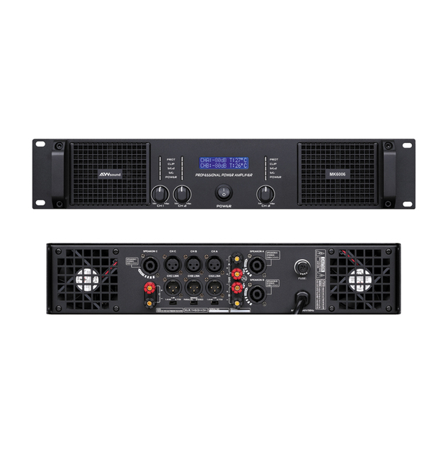 Auway MK8008 800W 2U 3-Channel Universal Voltage 8/4 Ohm DJ Equipment Power Amplifier