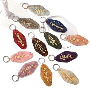 Customized Color Logo Acrylic Mica Board Water Pattern Board Glitter Powder Board Keychain Pendant