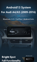 Autoradio Android 14 2DIN con Carplay para Audi A4 A5 B8 S4 S5 2009-2016, Reproductor Multimedia de Video, Radio para Auto, GPS, Estéreo, Unidad Principal de 10.25 Pulgadas