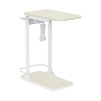 Table d'appoint de lit mobile moderne de bureau OEM ODM pour ordinateur portable bureau de collation latéral en forme de C avec multiprise et support pour casque d'écoute
