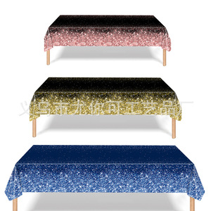 Three Gradient Sequined <b>Tablecloths</b> Printed Reusable For Party <b>Wedding</b> Birthday Dining Decorations - Product Image 1