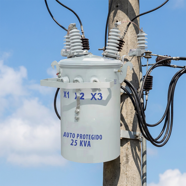 50kVA 15kV/415V ANSI C57.12 Low Loss High Efficiency Urban Power Distribution Heavy-Duty Pole Mounted Transformer