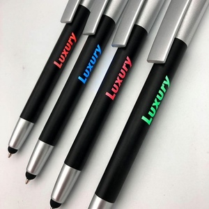 Stylo bille créatif promotionnel 3 en 1 avec lumière LED, laser et impression de logo personnalisé, en plastique, encre bleue/noire 1,0 mm, tactile - Product Image 3