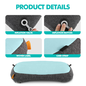 Almohada de Playa Portátil para Exteriores, Almohadas de Camping Lavables, Almohada de Playa Inflable con Correa Ajustable y Bolsa de Arena - Product Image 4
