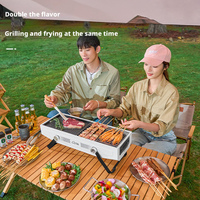 Barbecue portable au charbon de bois, réchaud de camping extérieur, four domestique pour brochettes de viande, fournitures de pique-nique