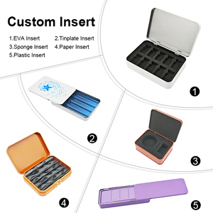 Sinh Thái Thân Thiện Nổi Hình Chữ Nhật Màu Đen Lon Thiếc Tùy Chỉnh Quảng Trường Bản Lề Nắp Hộp Thiếc Cho Thẻ Chơi Quà Tặng Hiển Thị - Product Image 5