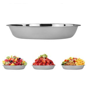 Plat de table léger en acier inoxydable, 4 pouces, 8 pouces, 9 pouces, assiettes rondes à bords hauts pour dîner en plein air, barbecue pique-nique - Product Image 2