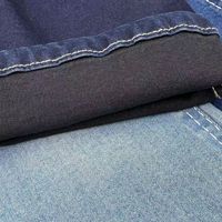 Tela vaquera elástica azul por delante y negra por detrás de 8.4oz de algodón, viscosa y spandex para shorts de mezclilla al por mayor