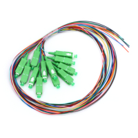 Customized Simplex OS2 Single Mode UPC 12 Core Fiber Optic Pigtail High Quality Simplex OS2 Single Mode Sc Upc 12 Fiber Optic