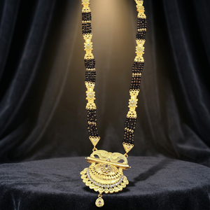 Wholesale Fashion 24K Micro Gold Plated Brass Long Pendant Mangalsutra Traditional Indian Wedding Jewelry 36 Inches - Product Image 3
