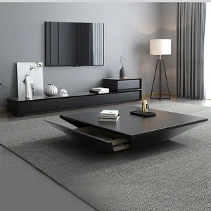 Modern Wholesale Black Marble Square Coffee Table Living Room Furniture