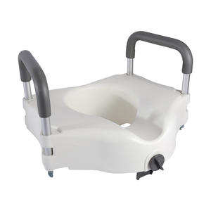 Siège de toilette surélevé pour personnes âgées avec poignées Bol rond Handicap Rehausseur de siège de toilette - Product Image 4
