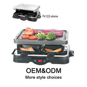 Grills électriques, grill à <span class=keywords><strong>raclette</strong></span>, four électrique domestique, four carré en aluminium moulé PTFE, 800W XJ-7K122, pour <span class=keywords><strong>4</strong></span> <span class=keywords><strong>personnes</strong></span> - Product Image 3