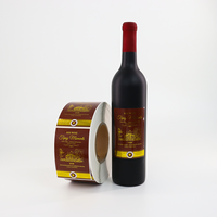 Étiquette de bouteille de vin en vinyle mat de luxe personnalisée OEM, résistante à l'eau et aux rayures, autocollante imprimée OEM