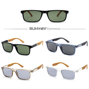 New Board Wholesale Wood Fashion Customize Logo Men's <b>Square</b> Frame High Quality Design <b>Sunglasses</b> With UV400 Protection - Product Image 2